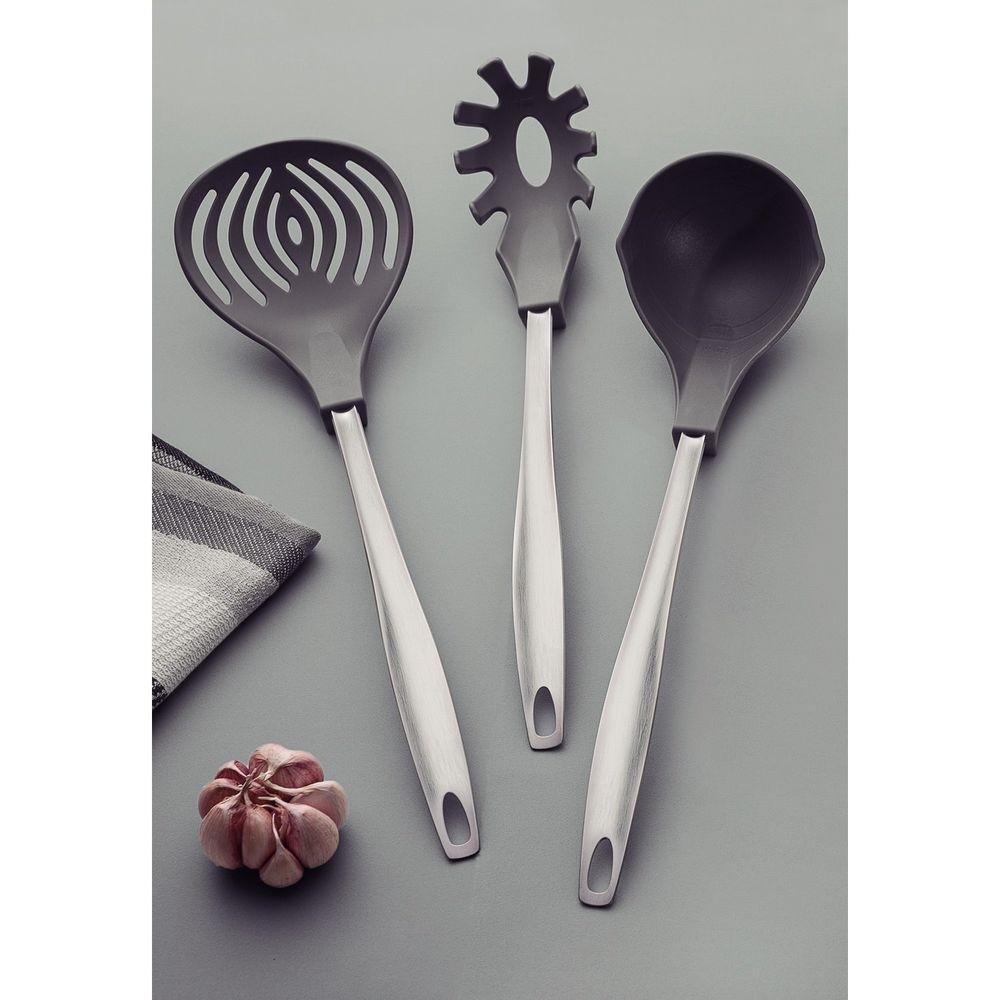 Espumadeira Tramontina Movin Em Nylon Cinza Com Cabo De Aço Inox Cinza Tramontina - 5