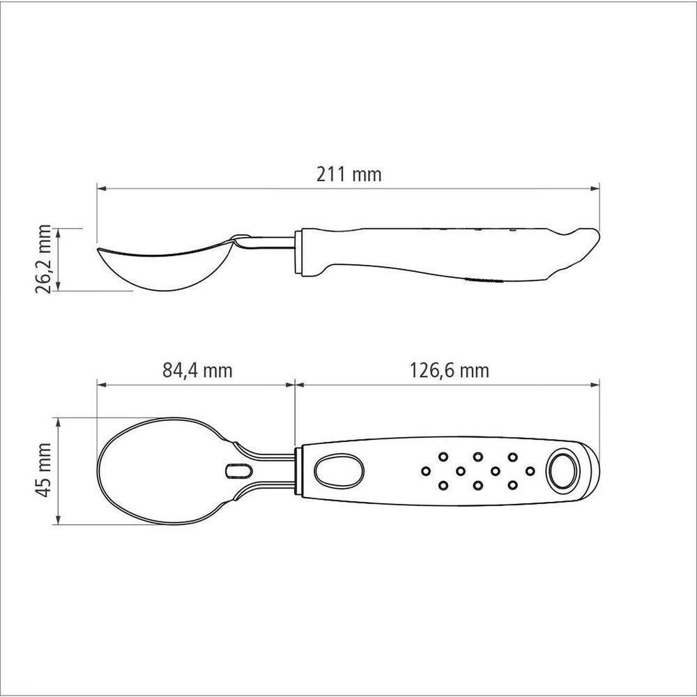 Concha Para Sorvete Utilitá Com Lâmina Em Aço Inox E Cabo De Polipropileno Preto - 8