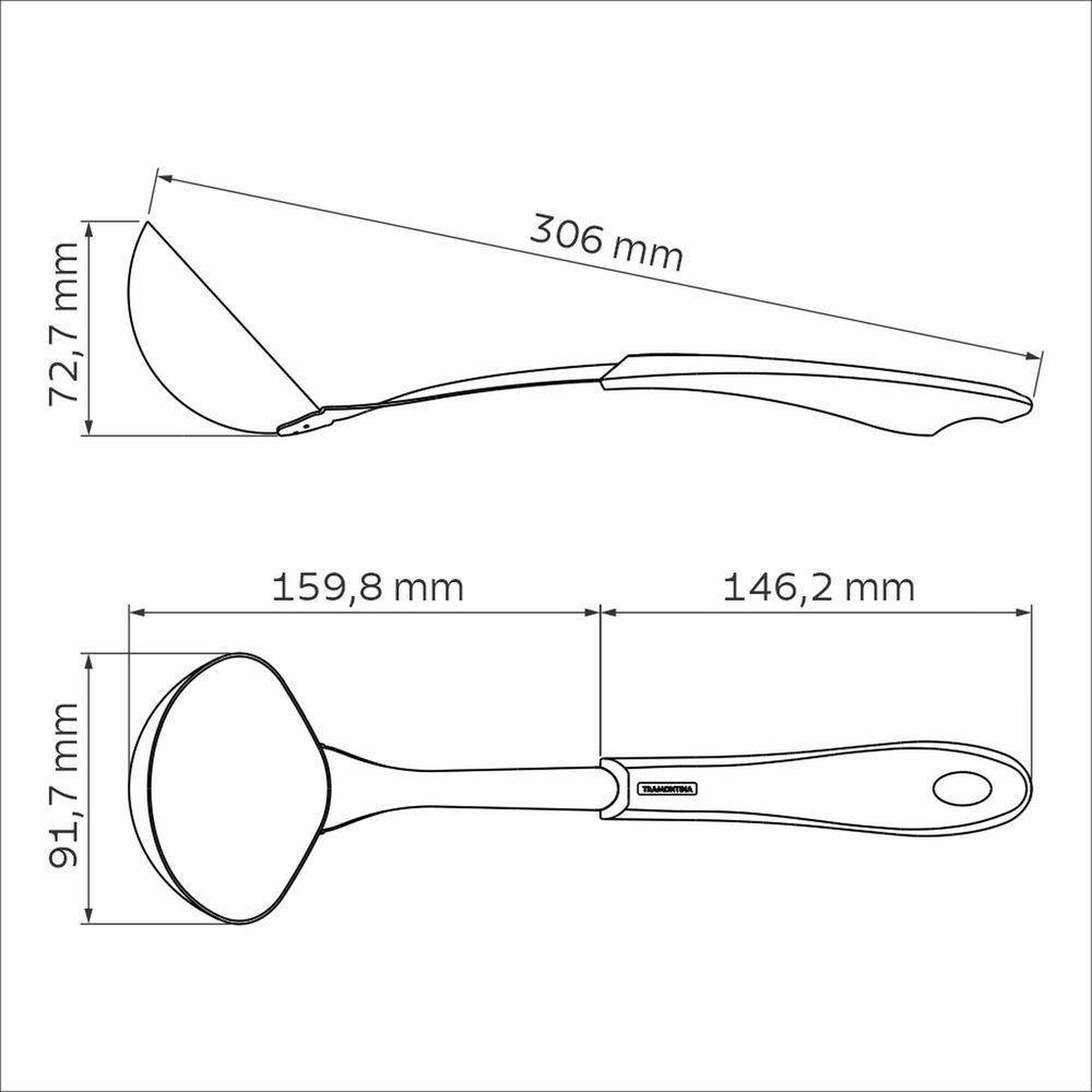Concha Tramontina Fluence Com Lâmina Em Aço Inox E Cabo Em Polipropileno Vermelho Tramontina - 3