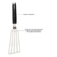 Espátula Inox Perfurada Flexível Cozinha Kitchenaid Cor:preto Preto - 13