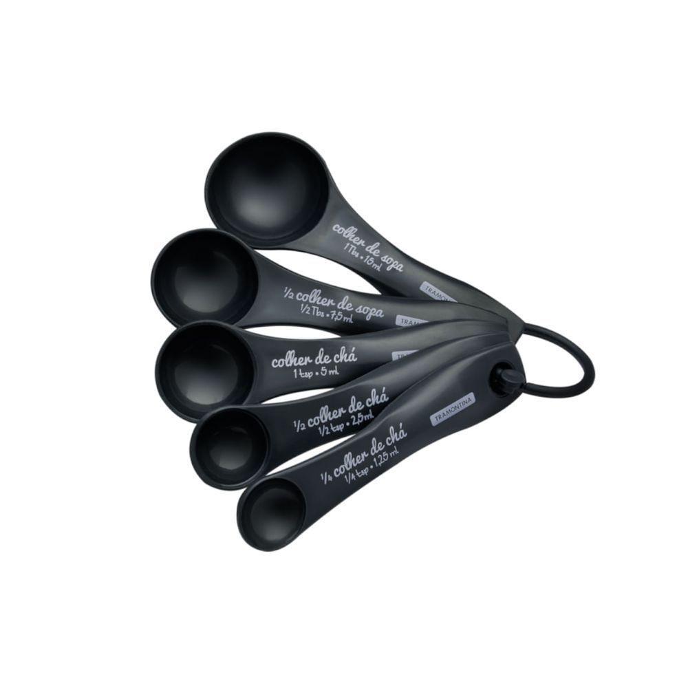 Jogo De Colheres Medidoras Tramontina Utilità Em Abs Grafite - 1