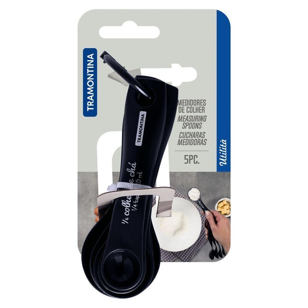 Jogo De Colheres Medidoras Tramontina Utilità Em Abs Grafite - 3