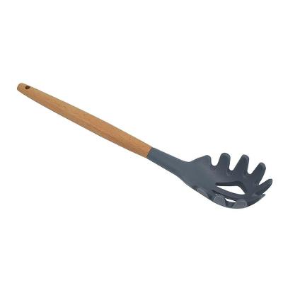 Concha De Massa De Silicone C/ Cabo Madeira 31,0Cm Cinza