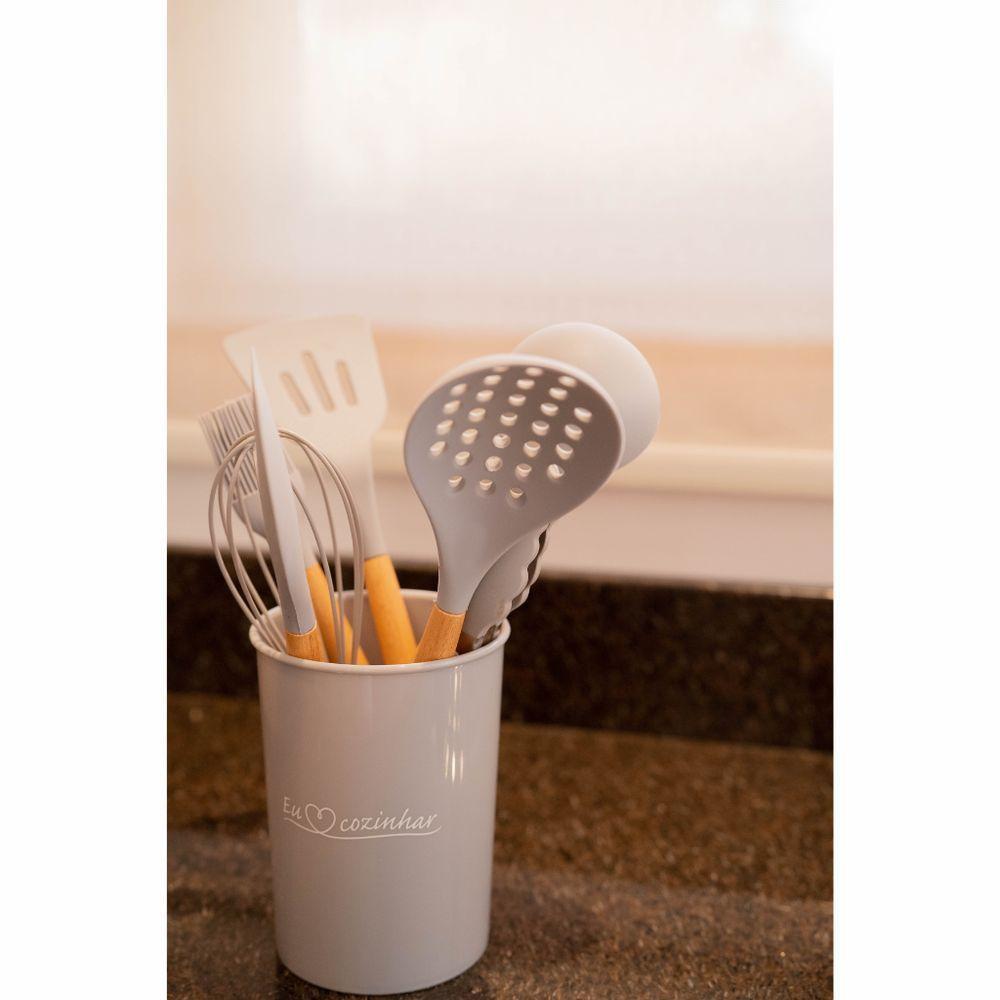 Concha Em Madeira Com Silicone 30cm Cinza Haüskraft - 2