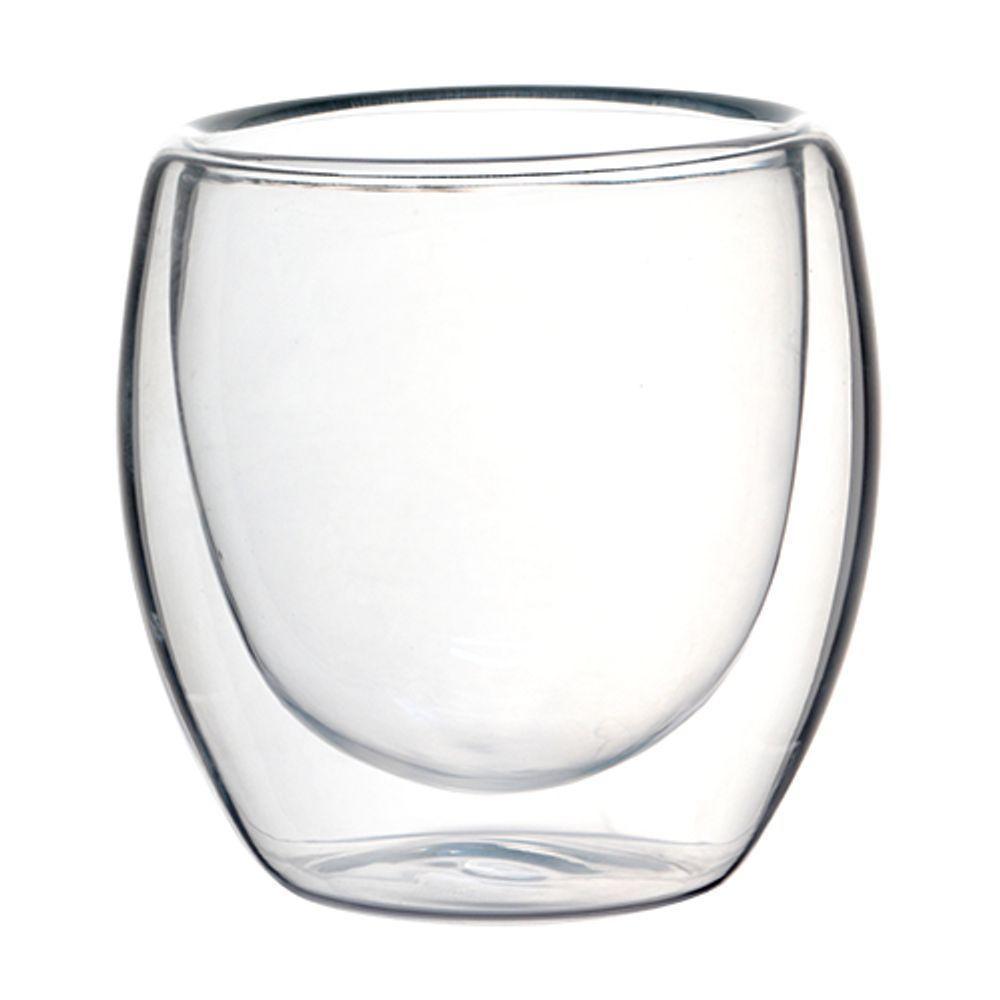 Jogo De 2 Copos Parede Dupla Em Vidro Borossilicato 90Ml - 2