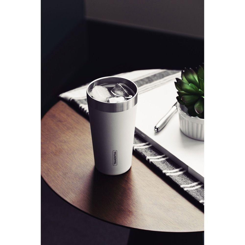 Copo Térmico Tramontina Exata Em Aço Inox Branco Sem Tampa 420 Ml Tramontina - 4