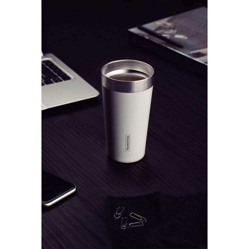 Copo Térmico Tramontina Exata Em Aço Inox Branco Sem Tampa 420 Ml Tramontina - 6