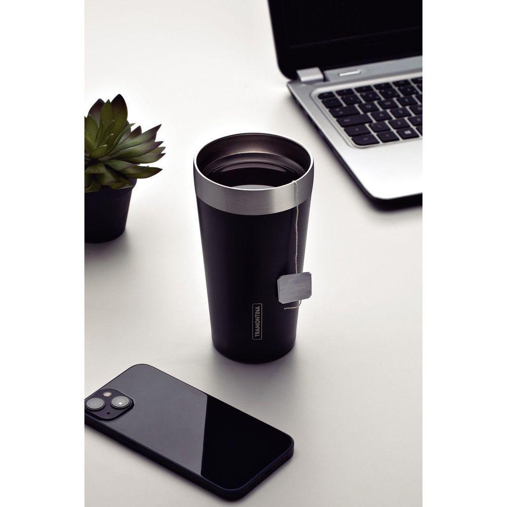 Copo Térmico Tramontina Exata Em Aço Inox Preto Sem Tampa 420 Ml Tramontina - 2