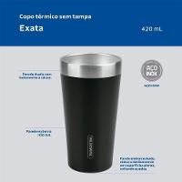 Copo Térmico Tramontina Exata Em Aço Inox Preto Sem Tampa 420 Ml Tramontina - 7