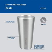 Copo Térmico Tramontina Exata Em Aço Inox Sem Tampa 420 Ml Tramontina - 8
