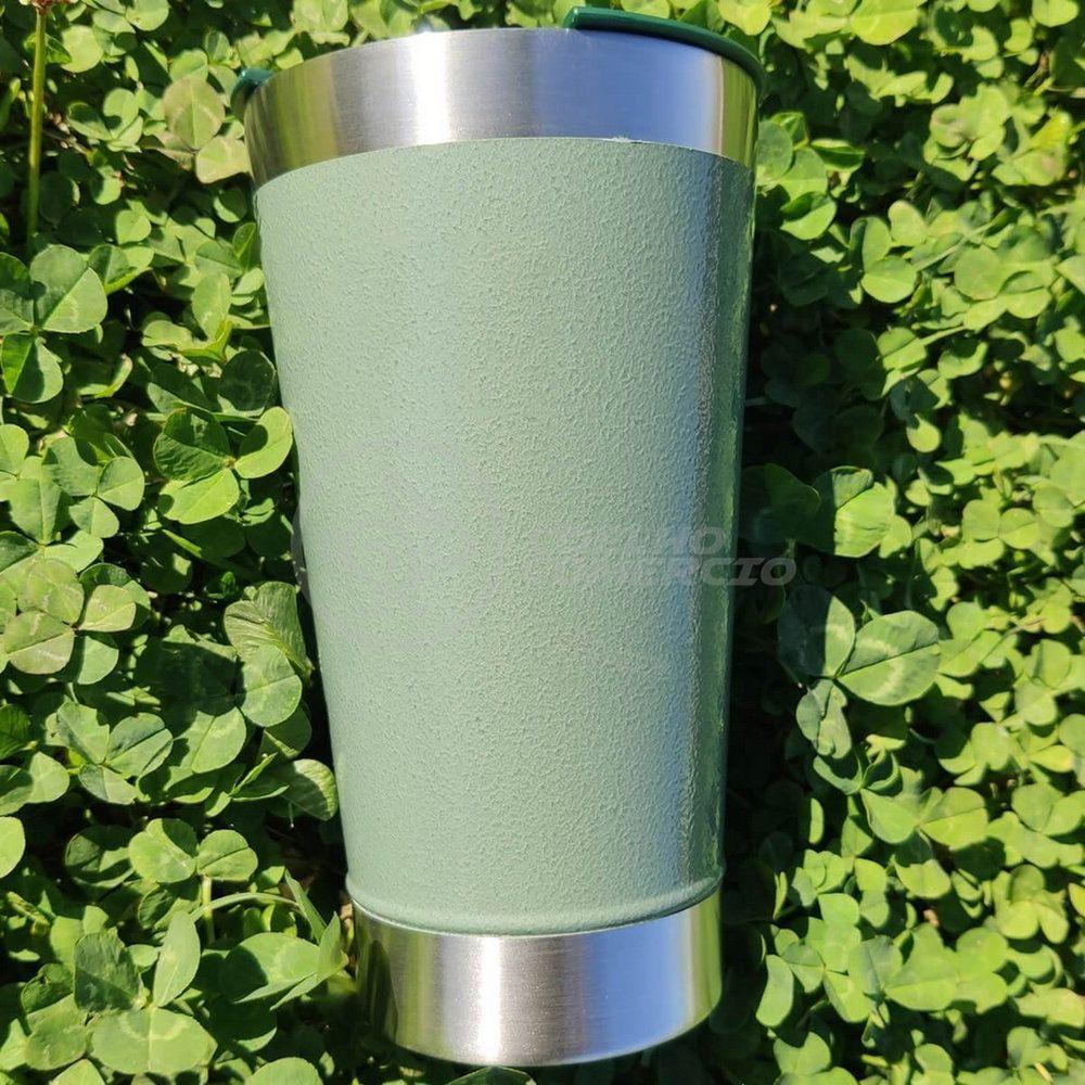 Copo Térmico Com Tampa E Abridor De Garrafa 473ml Verde - 12