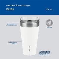 Copo Térmico Tramontina Exata Em Aço Inox Branco Com Tampa 550 Ml Tramontina - 2