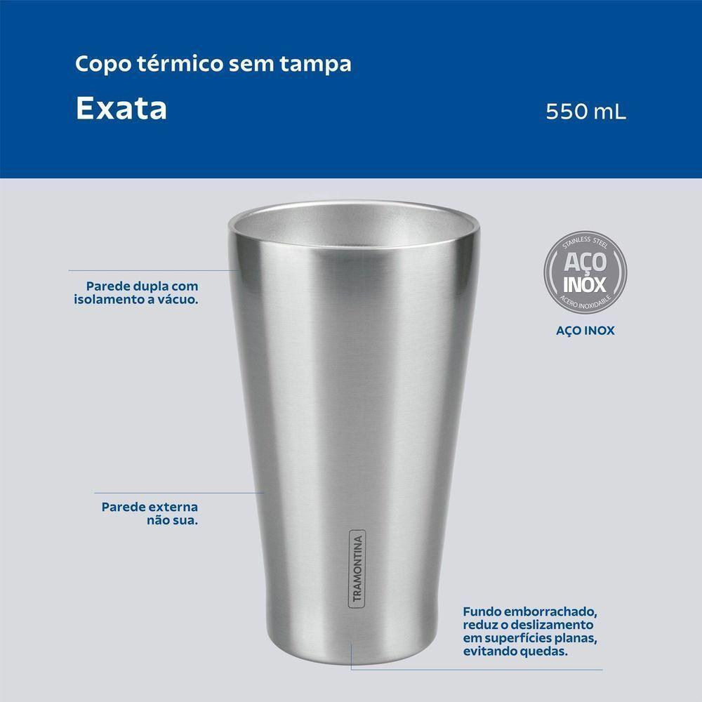 Copo Térmico Tramontina Em Aço Inox Sem Tampa 550 Ml Tramontina - 6