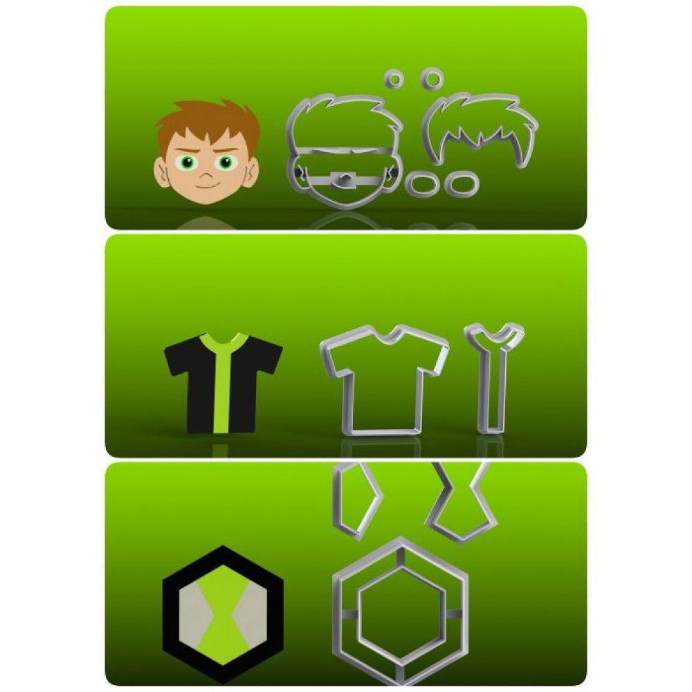 Cortador Ben 10 Kit 3 Modelos Modular Tamanho 5cm - 1