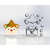 Cortador Natal Estrela Cervo Modular Tamanho 6cm - 1