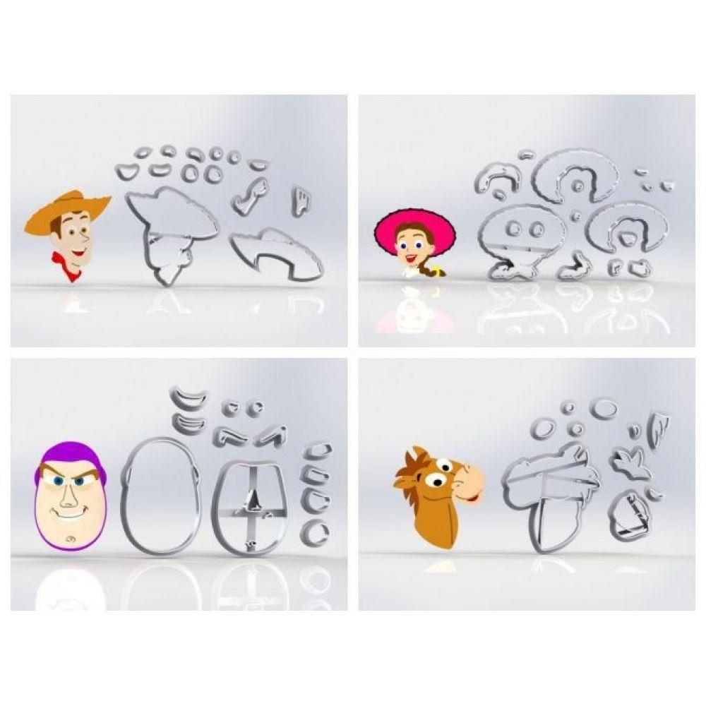 Cortador Kit Toy Story 4 Modelos Modulares Tamanho 5,5Cm - 1