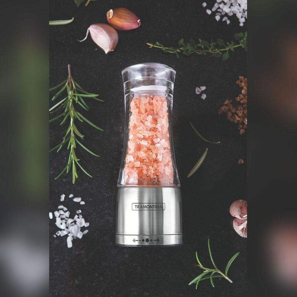 Moedor Saleiro Sal Ou Pimenta Realce Em Acrílico E Inox Com Moinho Em Cerâmica - Tramontina 61653000 - 2