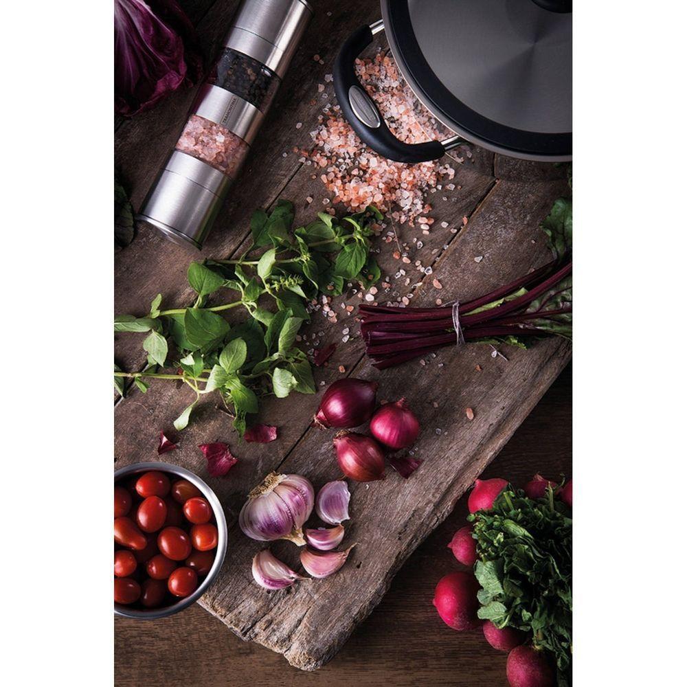 Moedor De Sal E Pimenta Realce Duplo Em Aço Inox E Acrílico Com Moinho Em Cerâmica - 7