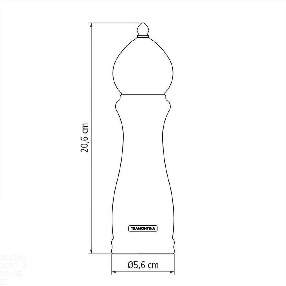 Moedor De Pimenta E Sal Churrasco Black Em Cerâmica Com Recipiente De Madeira 8" - 4