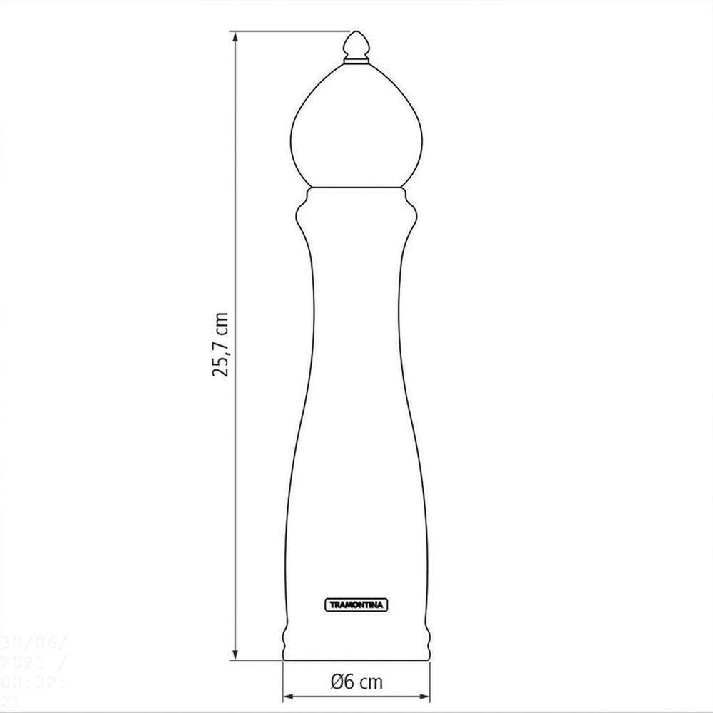 Moedor De Pimenta E Sal Churrasco Black Em Cerâmica Com Recipiente De Madeira 10" - 4