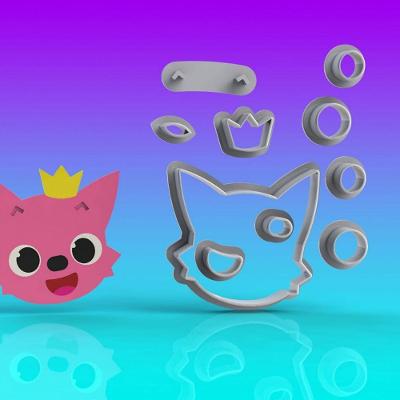 Cortador Baby Shark Rosto Raposa Modular Tamanho 4cm