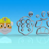 Cortador Kit Patrulha Canina 7 Rostos Modulares Tamanho 6Cm - 10