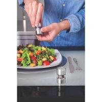 Conjunto De Moedores Para Sal E Pimenta Realce Em Aço Inox E Acrílico Com Moinho Em Cerâm