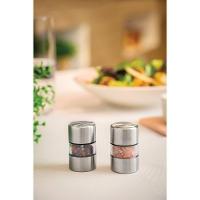 Conjunto De Moedores Para Sal E Pimenta Realce Em Aço Inox E Acrílico Com Moinho Em Cerâm - 5
