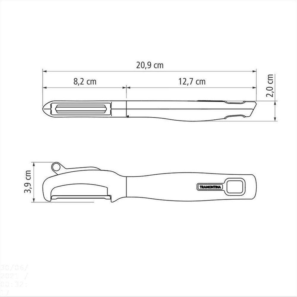 Descascador Verano Com Lâmina Em Aço Inox Com Fio Liso E Cabo De Polipropileno ônix - 4
