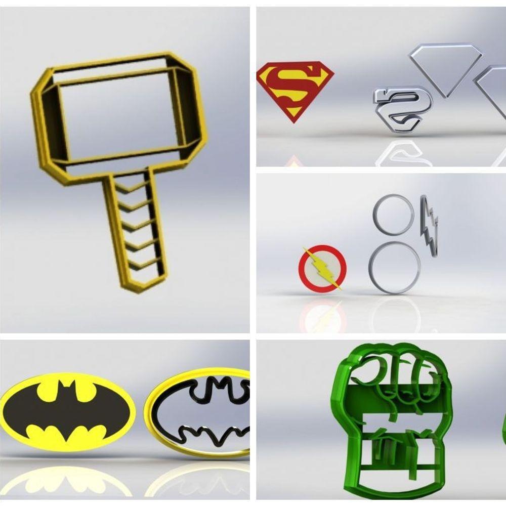 Cortador Kit Heróis 9 Modelos Tamanho 6cm - 1