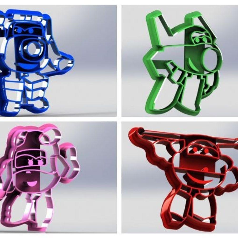 Cortador Kit Super Wings 4 Modelos Tamanho 5,5cm - 1