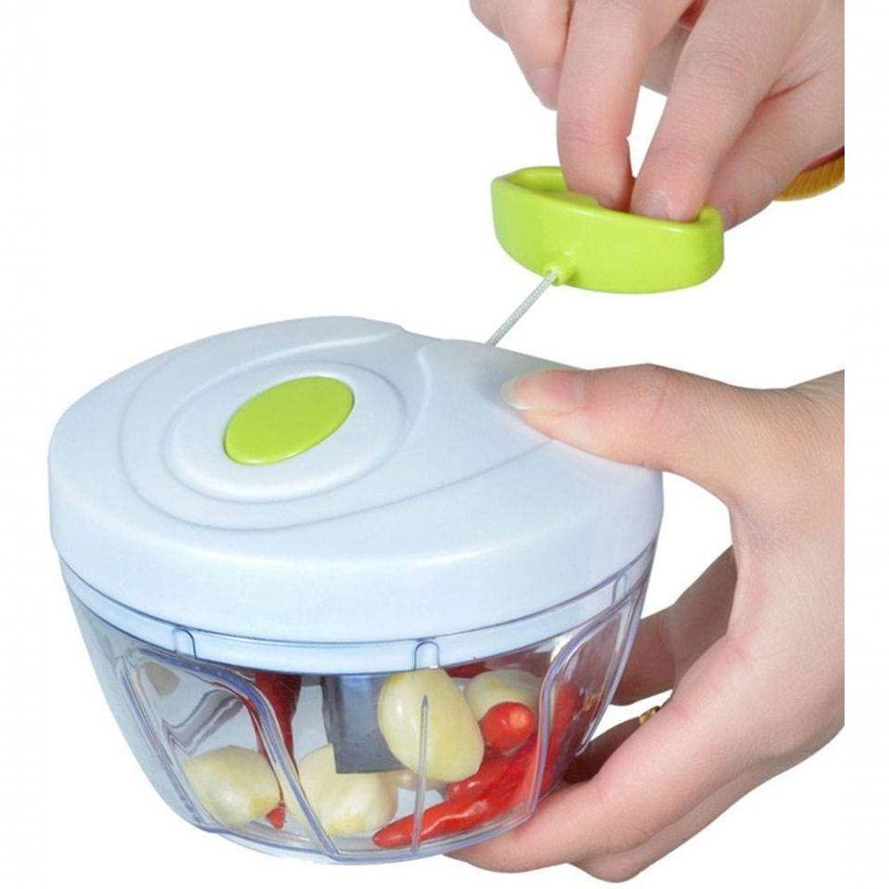Triturador De Alho Cebola Processador Alimento Manual Branco P - 5
