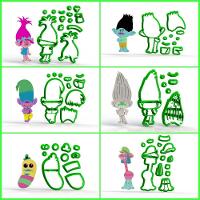 Cortador Kit Trolls - 6 Modelos Modulares Mod 1 Tamanho 8 Cm - 1