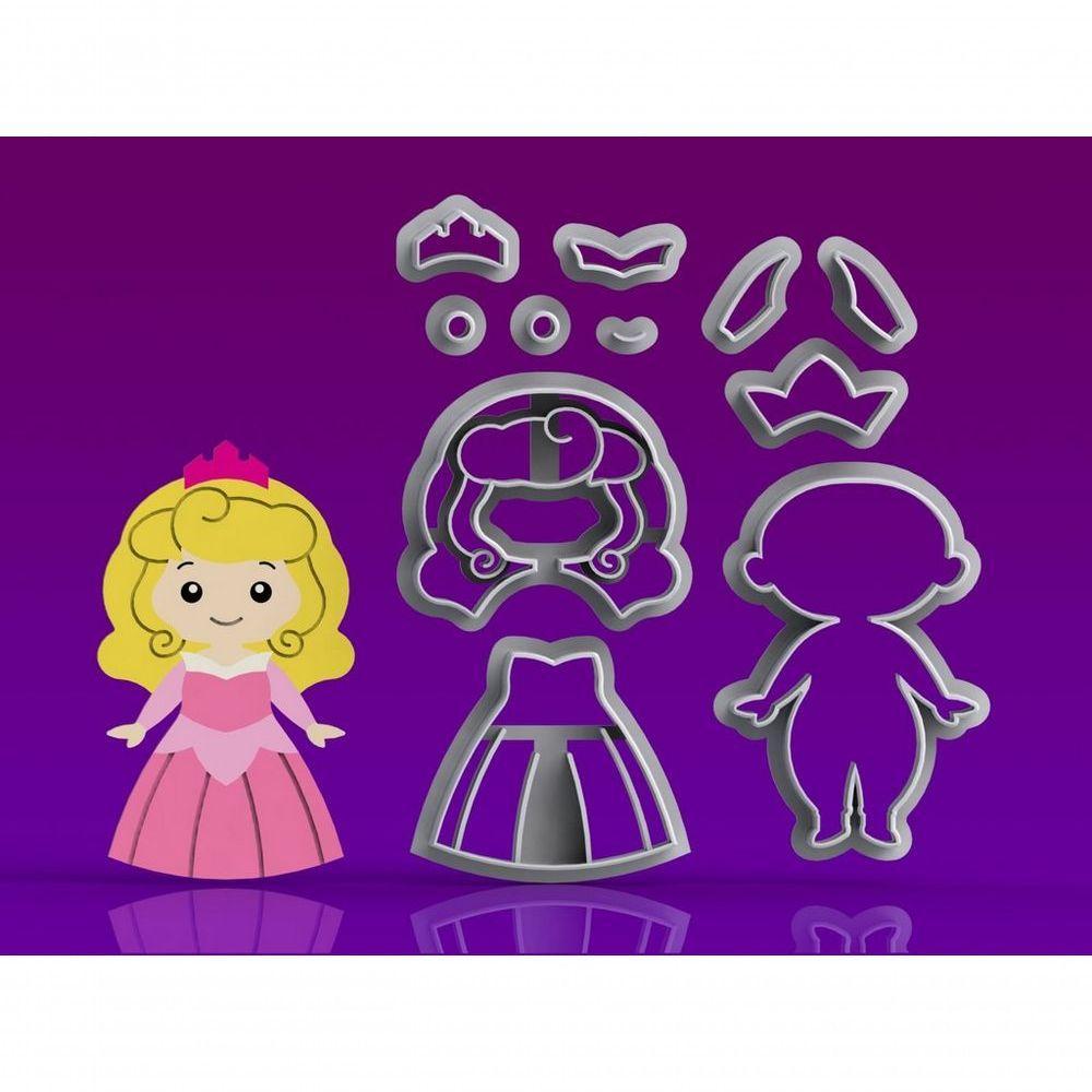 Cortador Princesa Aurora Modular Tamanho 10 Cm - 1