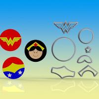 Cortador Kit Mulher Maravilha Mod 1 Tamanho 5Cm - 1