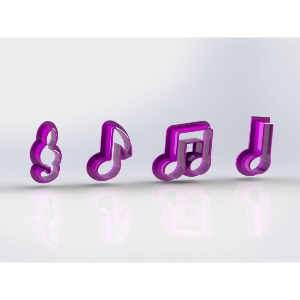 Cortador Kit Notas Musicais Mod 1 Tamanho 5Cm - 1