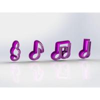 Cortador Kit Notas Musicais Mod 1 Tamanho 5Cm - 1