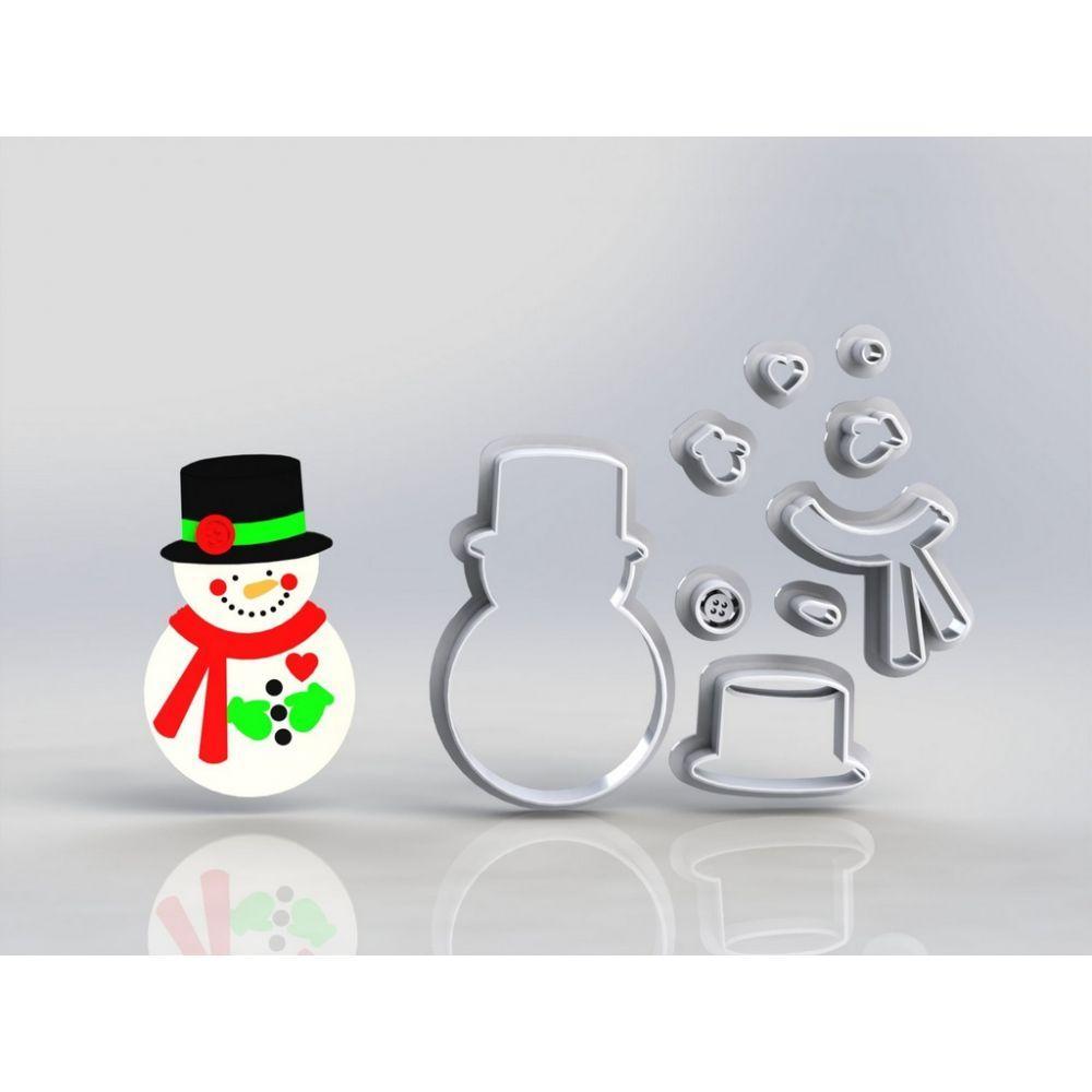 Cortador Natal Boneco De Neve Modular Tamanho 5Cm - 1