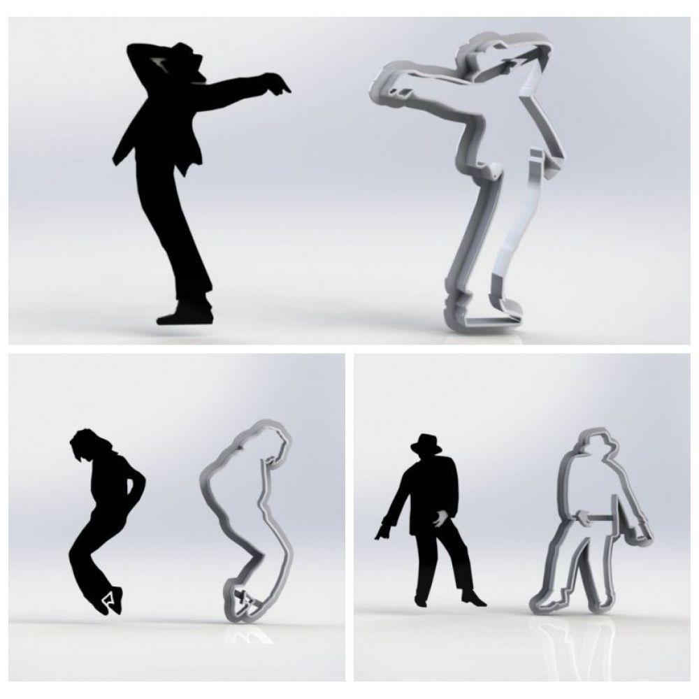 Cortador Kit Silhuetas Michael Jackson 3 Modelos Tamanho 6Cm - 1