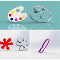 Cortador Kit Aquarela 3 Modelos Tamanho 6Cm