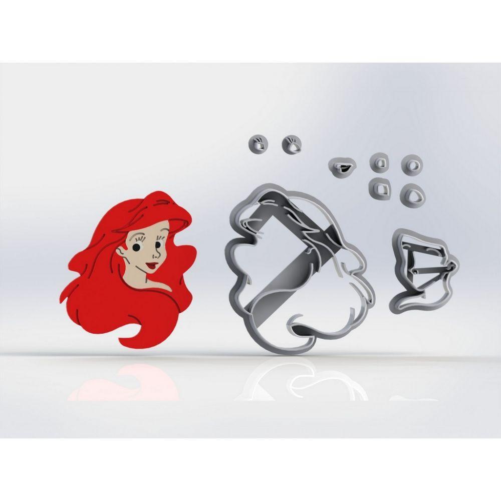 Cortador Kit Pequena Sereia 2 Modelos Modulares Tamanho 6Cm - 2