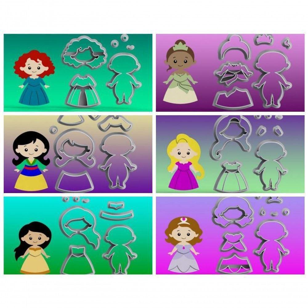 Cortador Kit Princesas - 12 Modelos Modulares Tamanho 7 Cm - 2