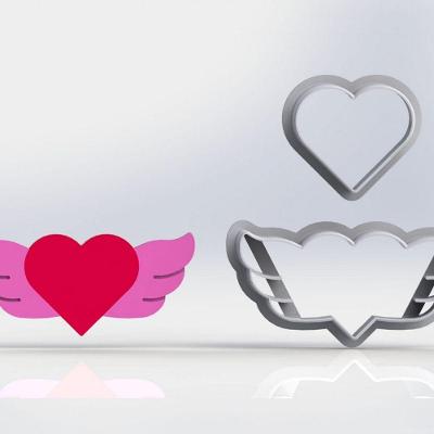 Cortador Dia Dos Namorados Coração Com Asas Tamanho 9Cm
