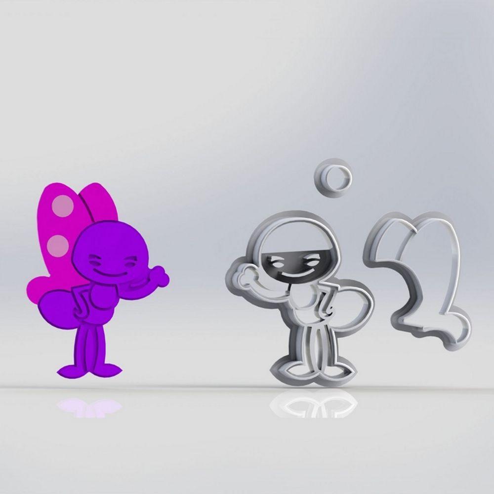 Cortador Galinha Pintadinha Borboleta Mod 2 Tamanho 6Cm - 1