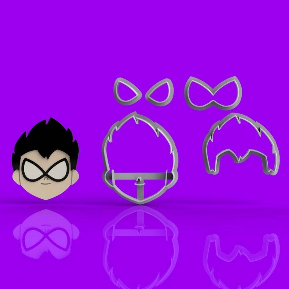 Cortador Jovens Titãs 5 Personagens Modulares Tamanho 5Cm - 6