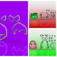 Cortador Jovens Titãs 5 Personagens Modulares Tamanho 5Cm - 1