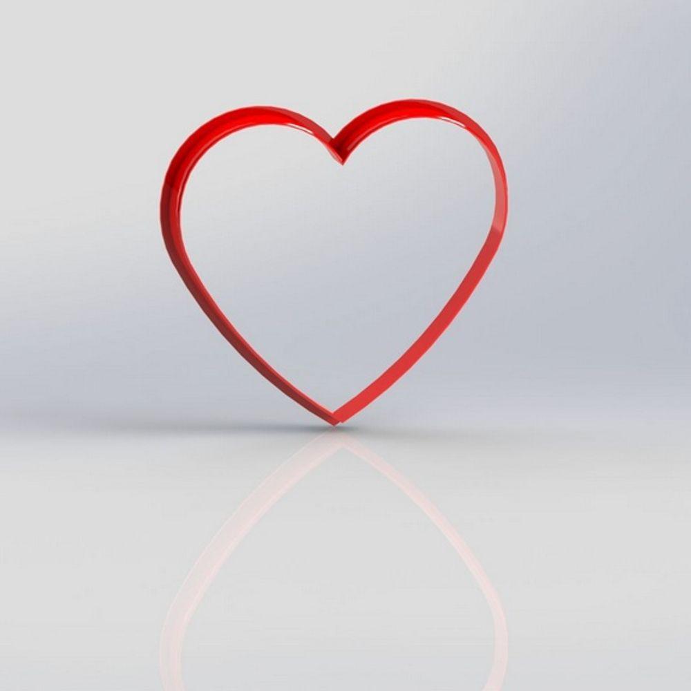 Cortador Coração Contorno Tamanho 5Cm - 1