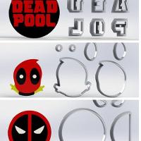 Cortador Kit Deadpool Cute 3 Modelos Tamanho 5Cm - 1