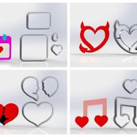 Cortador Kit Dia Dos Namorados Mod 2 Tamanho 5Cm - 1