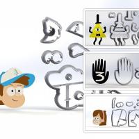 Cortador Kit Gravity Falls 4 Modelos Mod 2 Tamanho 8Cm - 1